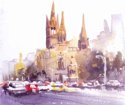 St Pauls, Watercolour by Alan Close